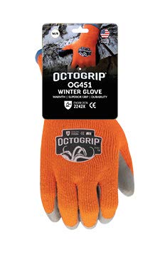 Octogrip 15G Thermal Eco Latex Palm Glove OG451 (9L),Orange - Image 3