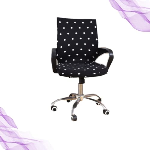 Funda para silla de oficina elástica y lavable: protector negro de spandex para textil de escritorio 2