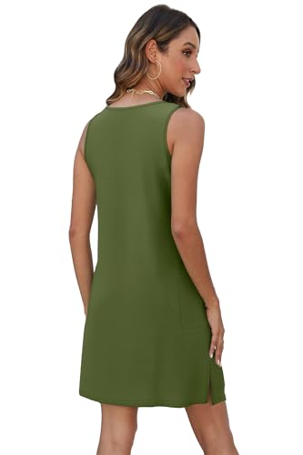 Image of BKRIVE Coverup Summer Dresses for Women 2026 Eyelet Casual Loose Sleeveless Sundresses Tank Dresses with Pockets