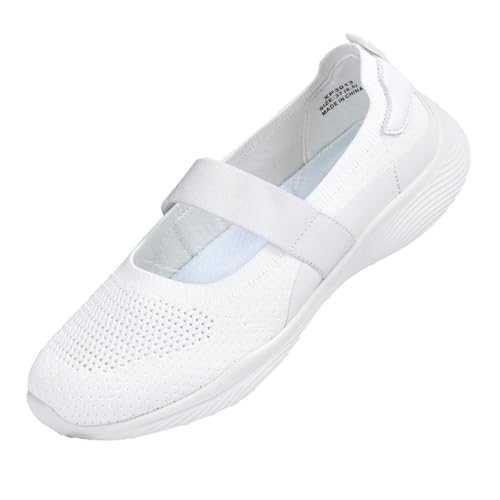 Image of HONHOLD Women's Casual Knit Mary Jane Flat Shoes with Arch Support