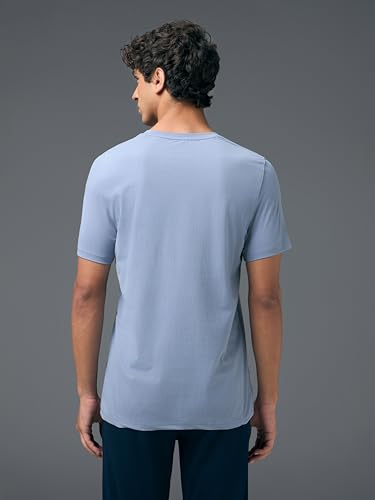 Image of TECHNOSPORT Men's Slim Fit Solid Crew Neck T-Shirt, Cotflex Quick Dry Wrinkle Resistant Polyester Sports Tee for Gym, Running, Training, Sports