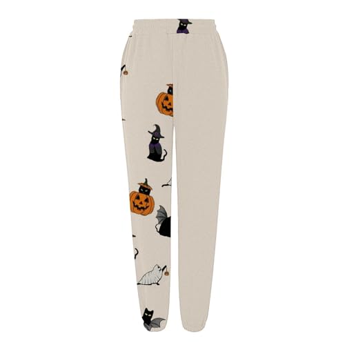 Girls Halloween Sweatpants Ghost Print Drawstring Long Bottom Trousers Kids Baggy Elastic High Waisted Sweat Pants3