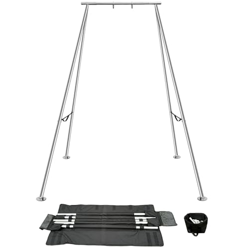 PRIOR FITNESS Aerial A-Frame Rig Set CE & SGS Certified 730kgs/1610 lbs Capacity Aerial Yoga Stand W/Carrying Bag for Hammocks Silks & Hoops Portable & Adjustable 5-11ft Trapeze Swing Stand Frame