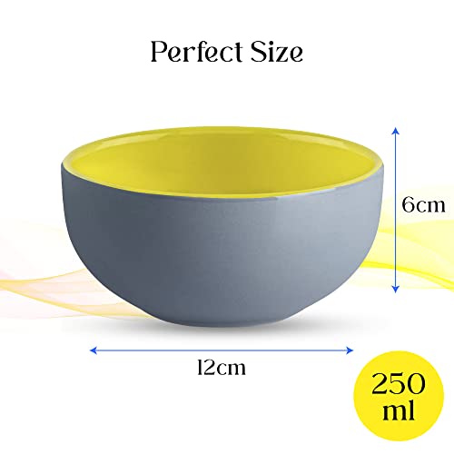 Spring & Autumn Muesli-kommen in bonte kleuren, set van 6, gekleurd, kleine snackkommen voor tapas, dessert, snackkommen, kleurrijke decoratieve schalen, gekleurde keramische kommen (410 ml) - Image 7