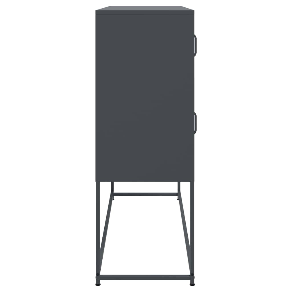 vidaXL Buffet, Armoire avec Porte, Placard avec Rangement, Organisateur de Salle de Séjour Salon Maison Intérieur, Anthracite 100,5x39x107 cm Acier