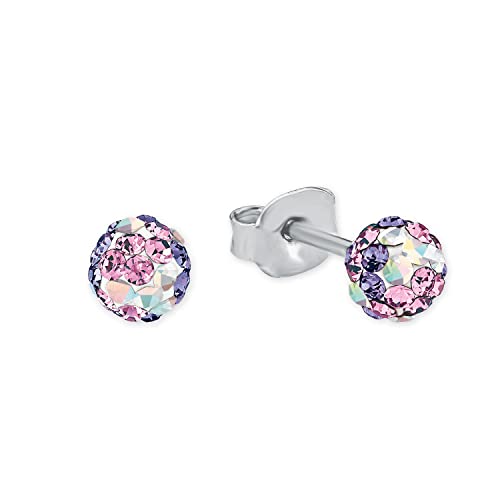 Princess Lillifee Stud earrings Ear jewelry, with Preciosa, 0,4 cm, Multicolor, Comes in jewelry gift box, 2013162