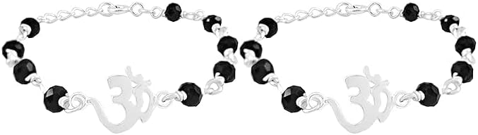 Nazariya Najariya Black and Silver Set of 1 BBY Najariya Protection 1 Pair (White Black) Chndi Nazarbattu