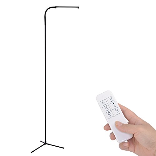 Kihung Remote Control Dimmable LED Floor Lamp, 120 Level Adjustments, 3000-6000K, 6W 500 Lumens Brightness, Black