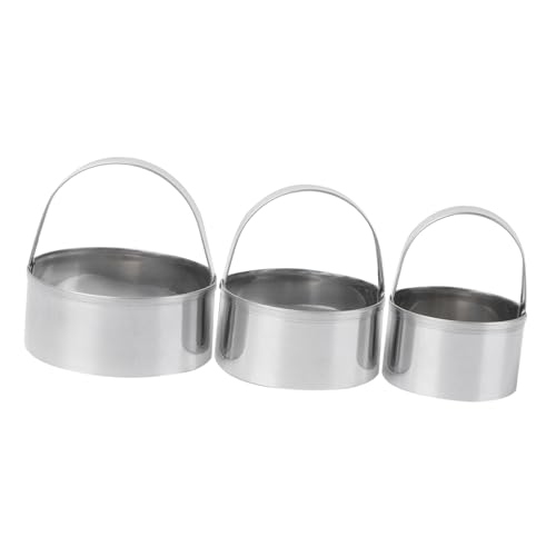 Healifty 3Piezas Cortador de Galletas Redondo Inoxidable Mango Molde para Galletas Clásico para Pastelería y Almacenamiento