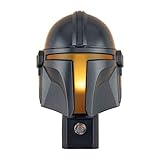 STAR WARS The Mandalorian Helmet LED Night Light, Plug-in, Dusk to Dawn, Light-Sensing, Ideal for Kids Room, Bedroom, Office, Wall Decor, Gifts, 53232