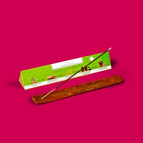 Image of Nirmalaya Sandalwood & Tulsi Incense Sticks 80 Sticks | 100% Natural Charcoal-Free Agarbatti from Sacred Temple Flowers | Organic Handmade for Pooja, Meditation, Yoga & Aromatherapy