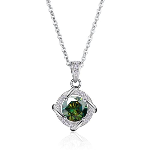 Collier Moissanite D bleu rose vert | Pendentif femme élégant