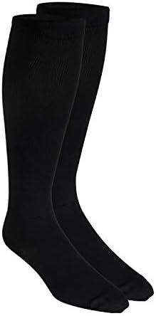 Truform mens 30-40 Mmhg Compression Dress Socks, Black, Large US - 4