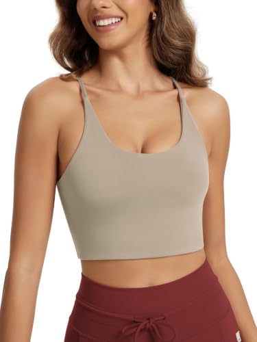 Image of ODODOS Halter Sports Bra for Women Non Padded Strappy Cropped Tops Workout Yoga Crop