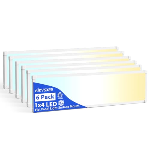 Image of AIKVSXER 6Pack 1x4 LED Flat Panel Light, 6500LM Ultra-Bright, 30-50W White