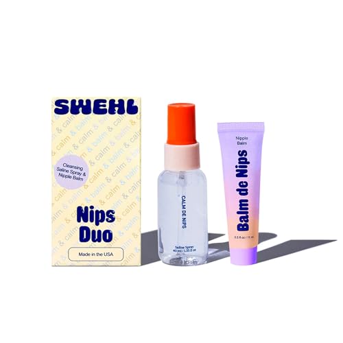 Image of Nipple Cream For Breastfeeding - Nips Duo by Swehl | Includes Protective Spray (1.35 oz) & Soothing Balm (0.5 oz) | Safe for Nursing | Baby Shower Gifts for New Moms | Baby Registry Must-Have