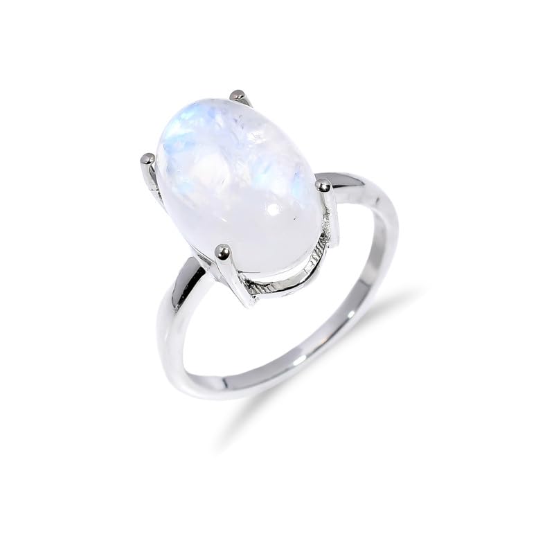 Bague de fiançailles pour femme en pierre de lune au quotidien