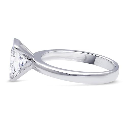 BERRICLE Sterling Silver Solitaire Promise Wedding Engagement Rings for Her, Cubic Zirconia CZ Ring - Emerald, Marquise, Oval, Pear, Princess, Round Cut3