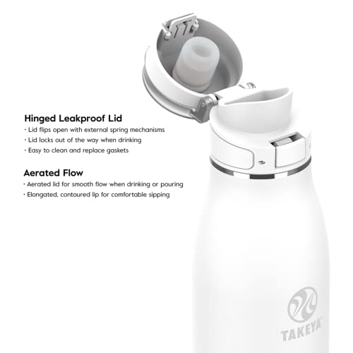 Image of Takeya Traveler Stainless Steel Travel Coffee Mug with Flip-Lock Lid (25 oz, Arctic)- Leakproof Insulated Mug for Coffee & Tea