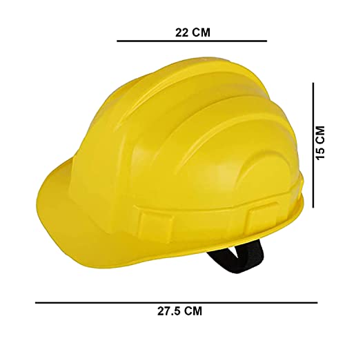 Image of Industrial Safety Helmet with Hard Hat and Ratchet for Outdoor Construction & Industrial Work - Yellow