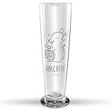 Mr. & Mrs. Panda Personalisiertes Bierglas Maus Zither - Personalisierte Geschenke, mit Namen, Stange Glas Wunschname, Bierseidel Namensgravur, Saiteninstrument, Instrumente, Pintglas, Bierkrug