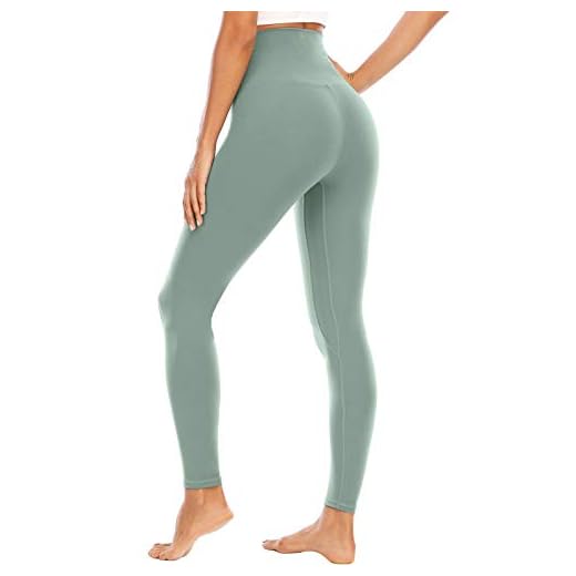 Green Leggings Girls: The Perfect Addition to Your Wardrobe | Black Leggings, Fleece Lined Leggings ECHOINE Womens Yoga Legging - Buttery Soft Tummy Control High Waist Workout Pants Legging Sports Tights Light Green 25"