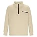 Mens Quarter Zip Pullover Casual Outdoor Stand Collar Pullover Mock Neck Long Sleeve Shirts Fashion Textured Tops, Beige, Large