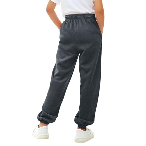 Baggy Sweatpants for Girls Boys School Joggers Elastic Waist High Waisted Drawstring Plain PE Athletic Pants2