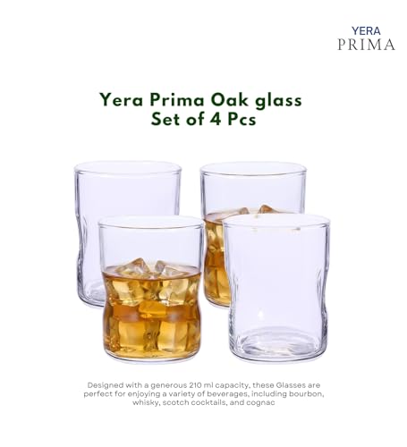 Image of Yera Prima Austin Zest Designer Tumbler Set of 4, 210 ml Each | Tumblers for Water, Cold Drinks, Juice | Dishwasher Safe | for Daily use & Gifting