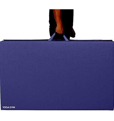 Image of Exercise Yoga Mat Gymnastics Training Tumbling High Destiny Foam Foldable 72 x 24x 12 mm Foldable Traveling mat Yoga Mat for Men & Women 12 MM Thick Mat (BLACK)