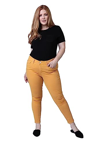 Slink - Premium Women's Plus Size Stretch Mid Rise Skinny Jeans (Color)