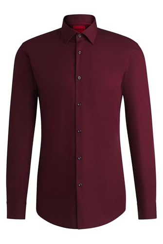 HUGO Hommes Kenno Chemise Slim Fit en Popeline de Coton Facile à Repasser