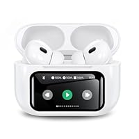 イヤホン bluetooth ワイヤレスイヤホン【業界初多機能タッチスクリーン・ANC イヤホン】ブルートゥースイヤホン ノイズキャンセリング AIFENG bluetooth5.4 蓋をあけたら接続 最大32時間再生 ぶるーとぅーすイヤホン Hi-Fi ハンズフリー通話 Type-C充電 小型/軽量 片耳モード iOS/Android (ホワイト)
