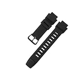 WHARGTSL Correa de reloj impermeable de silicona negra for Casio PRG-260/550/250 PRG500 PRW-3500 PRW2500 PRW5100, pulsera de goma for hombre.(Black(link)-Black-K5)
