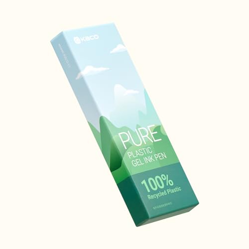 Image of KaCo PURE Eco Friendly Gel Ink Pen Plastic 5 Pieces, Ink Color-Black