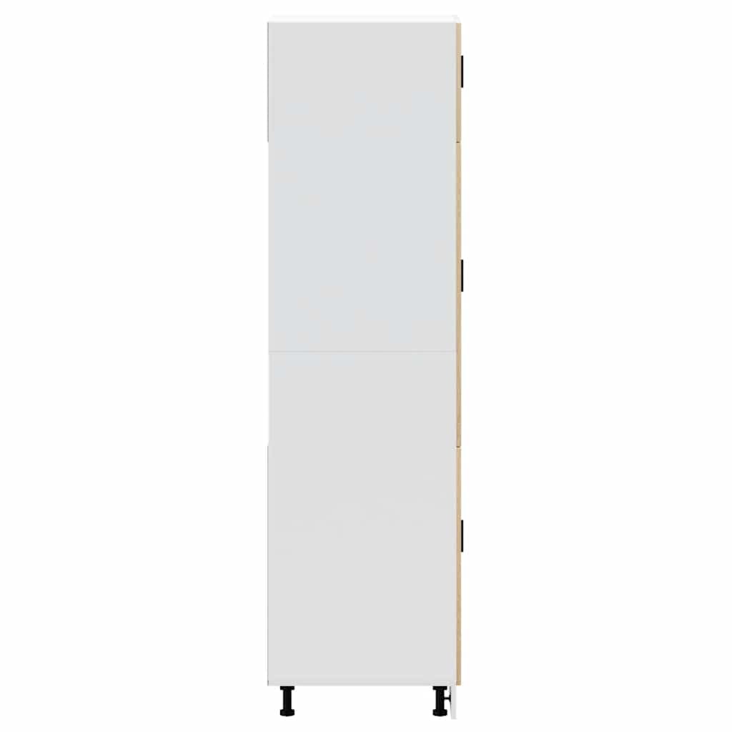 Porto - Mobile da cucina in legno di rovere Sonoma, con piedini regolabili, 60 x 57 x 207 cm, spazio per mobili da cucina, mobiletto e credenza da cucina, pratico mobiletto da cucina