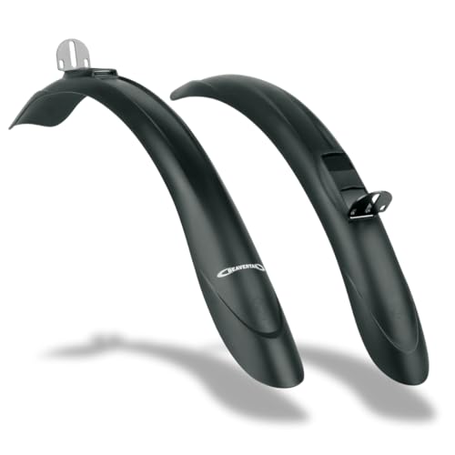 SKS GERMANY BEAVERTAIL SET Schutzblech-Set für Touren- und Trekkingbikes (Fahrradzubehör aus schlagfestem Hochleistungskunststoff, optimaler Spritzschutz, leichte Montage, inkl. Stahlwinkel), Schwarz, 20 x 5 x 5 cm