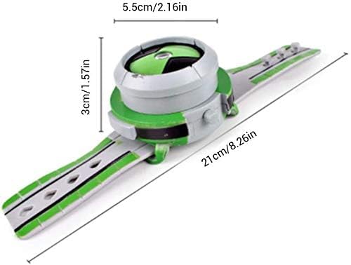 Image of Digital Projector Watch for Kids, Green and Black Plastic Toy with Alien Character Display, Manual Operation, Ages (3-10) Years