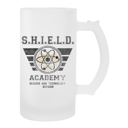 Shield Academy Tasse Transparente En Verre À Bière Avec Poignée