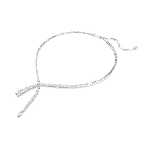 Swarovski Matrix Y Necklace, Mixed Cuts, Clear, Rhodium Finished2