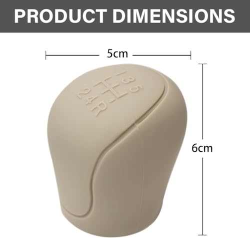 Image of AutoBizarre Car Interior Decoration Anti-Slip Scratch-Resistant 5 Speed Gear Shift Knob Rubber Silicone Cover for All Cars, Vans & Trucks (Beige)