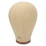 Srliya 23in Cork Canvas Block Head Reusable Wig Head Display with Stand for Hairdressing Making Wigs