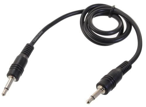 Cable de audio 3.5mm mono macho a macho 2ft miniatura 3