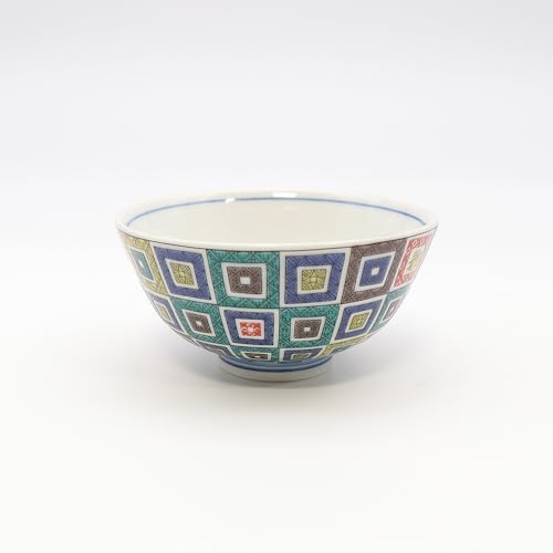 Kutani Ware Handmade Rice Bowl (Tile, 4.33