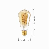 EGLO E27 Lampe, Spiral LED Glühbirne Vintage Leuchtmittel – Ansicht 3