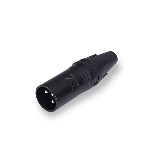 Image of MX 3 Pin XLR connector Microphone Connector pin Pure Copper Nickel Plated Pins1 for High Conductivity microphone cable connector PERENT (3 PIN BLACK COATING, Pack of 10, Male Connector)
