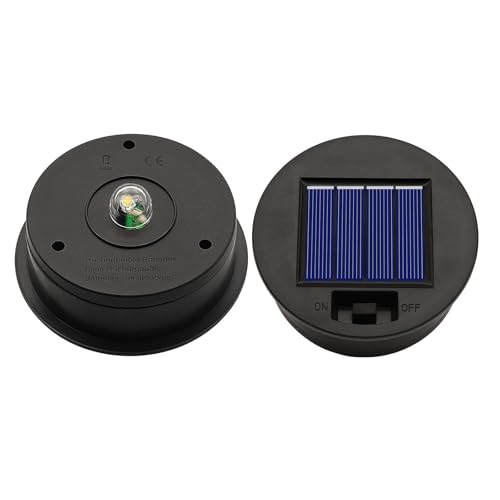 YJFWAL 2 Solarleuchten Ersatz Top mit LED Leuchtmitteln 8 cm Solarpanel Laterne Deckel Leuchten Ersatzoberteil Glühbirne Ersatzteil für Outdoor Hängelaternen DIY für LED Solarleuchten Garten Decor