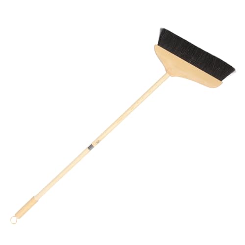 Anneome Rosshaarbesen mit Ergonomischem Holzstiel Weiche Antistatische Borsten Langstieliger Haushaltsbesen für Teppich und Bodenreinigung Langlebiger Kehrbesen aus Holz Schonend