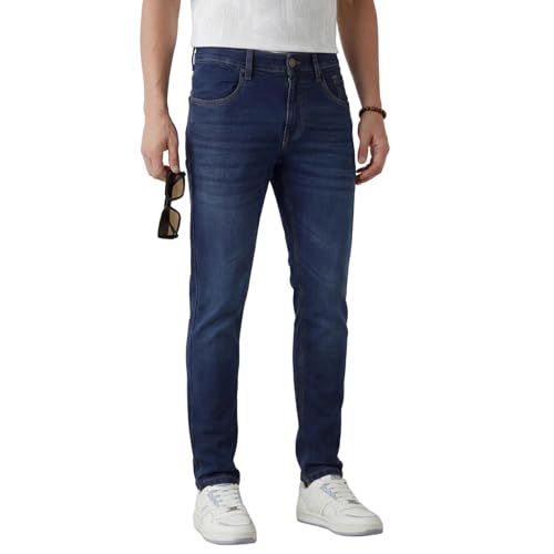 Image of WROGN Men's Slim Fit Jeans | Cotton Stretch | Mid Rise | Casual Denim