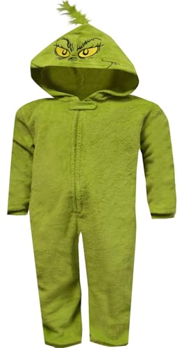 MJC Boys Dr. Seuss Grinch Toddler Hooded One Piece Pajamas